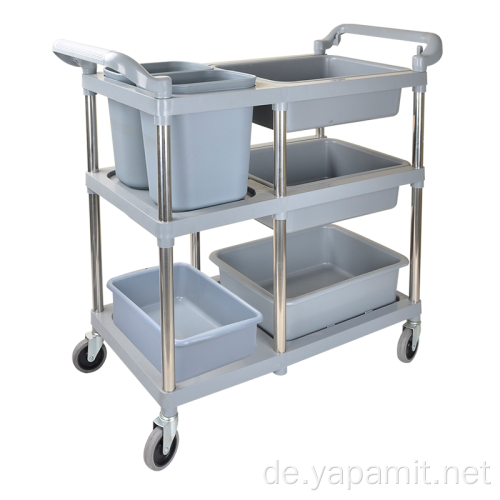 Fiive Buckets Plastic Collection Cart